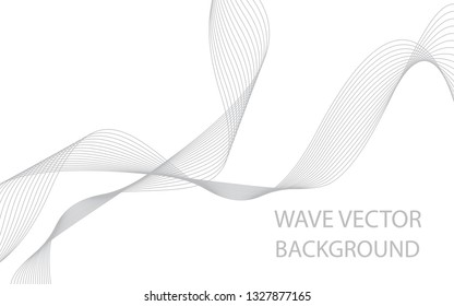 Abstract gray wave lines on white background. Can be used presentation, poster. Vector illustration.