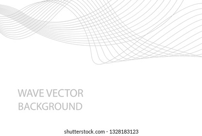 Abstract gray wave lines on white background. Can be used presentation, poster. Vector illustration.