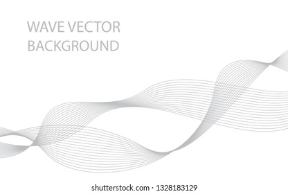 Abstract gray wave lines on white background. Can be used presentation, poster. Vector illustration.