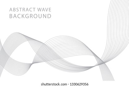 Abstract gray wave lines on white background. Can be used presentation, poster. Vector illustration.