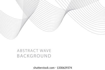 Abstract gray wave lines on white background. Can be used presentation, poster. Vector illustration.