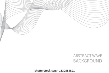 Abstract gray wave lines on white background. Can be used presentation, poster. Vector illustration.