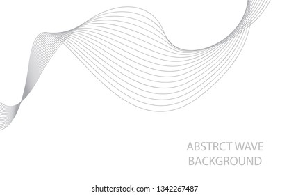 Abstract gray wave lines on white background. Can be used presentation, poster. Vector illustration.