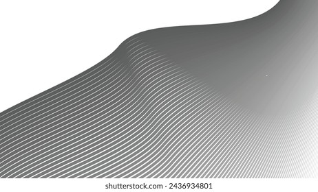 Abstract gray wave lines pattern on white background  design image wallpaper