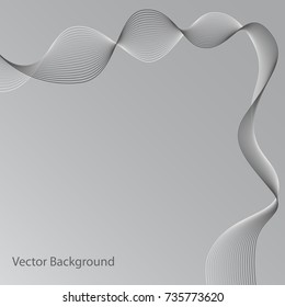 Abstract Gray Wave. Vector Abstract Background of Wave. Black and White Halftone Vector Illustration.