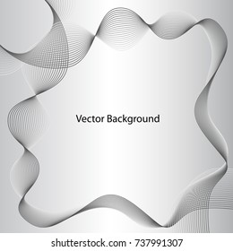 Abstract Gray Wave. Vector Abstract Background of Wave. Black and White Halftone Vector Illustration.