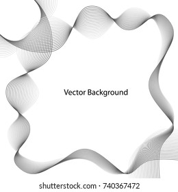 Abstract Gray Wave. Vector Abstract Background of Wave. Black and White Halftone Vector Illustration.