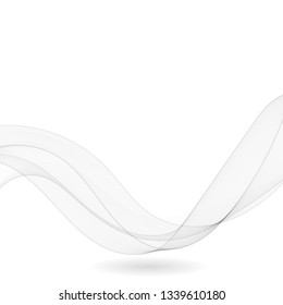 abstract gray wave. vector curve line. 