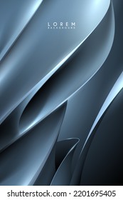 Abstract gray waved shapes background
