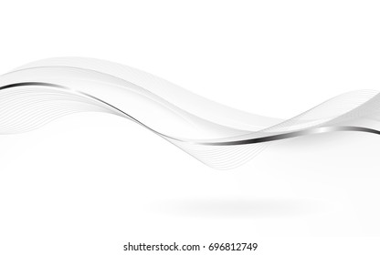 Abstract gray waves - data stream concept. Vector Illustration. Clip-art