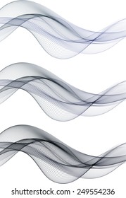 Abstract gray waves isolated on white