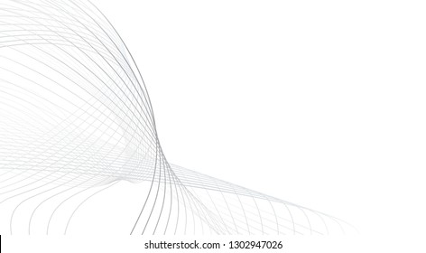 abstract gray waves thin curved lines graphic background for design