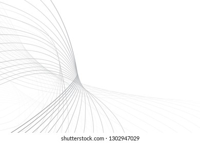 abstract gray waves thin curved lines graphic background for design