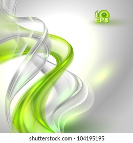 Abstract gray waving background with green element