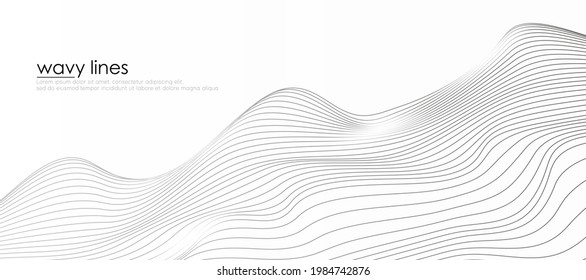 Abstrakter grauer Linienhintergrund. Minimales Grafikdesign-Element einzeln auf weißem Hintergrund. Vektorgrafik