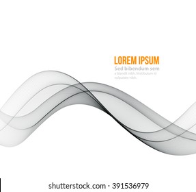 Abstract gray wavy lines.  Colorful vector background.