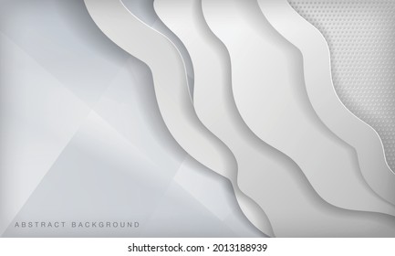 Abstract gray wavy papercut background with elegant shape composition.