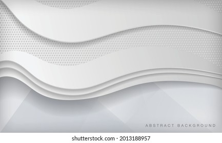 Abstract gray wavy papercut background with elegant shape composition.