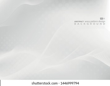 Abstract gray wavy pattern design background of modern tech. You can use for ad, poster, artwork, template design. illustration vector eps10