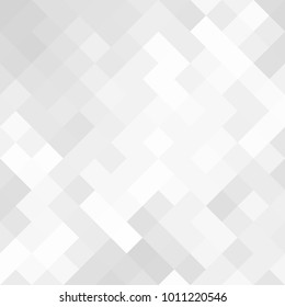 Abstract gray white background with mesh of rhombus or squares. Mosaic. Geometric template.