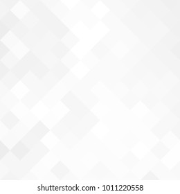 Abstract gray white background with mesh of rhombus or squares. Mosaic. Geometric template.