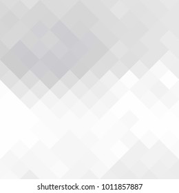 Abstract gray white background with mesh of rhombus or squares. Mosaic. Geometric template.