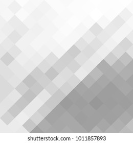Abstract gray white background with mesh of rhombus or squares. Mosaic. Geometric template.