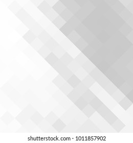 Abstract gray white background with mesh of rhombus or squares. Mosaic. Geometric template.