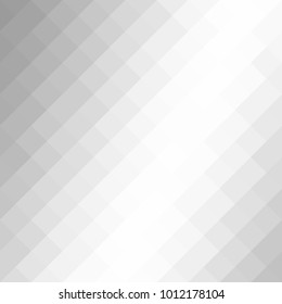Abstract gray white background with mesh of rhombus or squares. Mosaic. Geometric template.