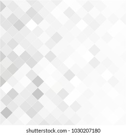 Abstract gray white background with mesh of rhombus or squares. Mosaic. Geometric template.
