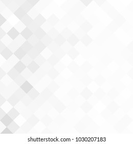Abstract gray white background with mesh of rhombus or squares. Mosaic. Geometric template.
