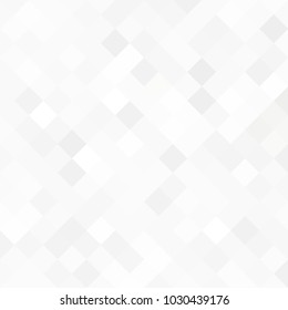 Abstract gray white background with mesh of rhombus or squares. Mosaic. Geometric template.