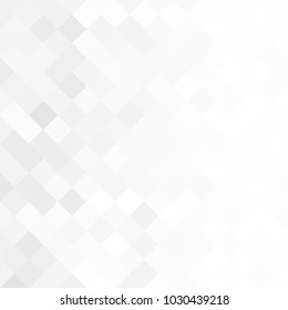 Abstract gray white background with mesh of rhombus or squares. Mosaic. Geometric template.