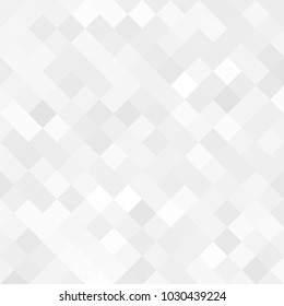Abstract gray white background with mesh of rhombus or squares. Mosaic. Geometric template.