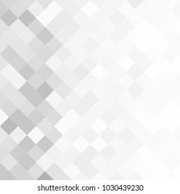 Abstract gray white background with mesh of rhombus or squares. Mosaic. Geometric template.