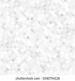 Abstract gray white background with mesh of rhombus or squares. Mosaic. Geometric template.