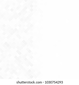 Abstract gray white background with mesh of rhombus or squares. Mosaic. Geometric template.