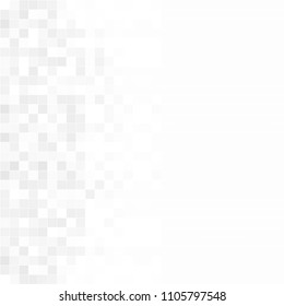 Abstract gray white background with mesh of squares. Mosaic. Geometric template.