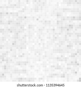 Abstract gray white background with mesh of squares. Mosaic. Geometric template.