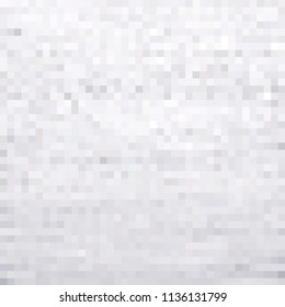Abstract gray white background with mesh of squares. Mosaic. Geometric template.