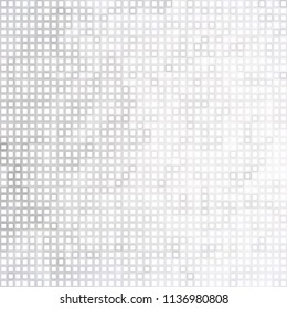 Abstract gray white background with mesh of squares. Mosaic. Geometric template. Cells.

