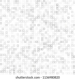 Abstract gray white background with mesh of squares. Mosaic. Geometric template. Cells.
