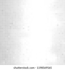 Abstract gray white background with mesh of squares. Mosaic. Geometric template