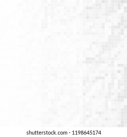 Abstract gray white background with mesh of squares. Mosaic. Geometric template