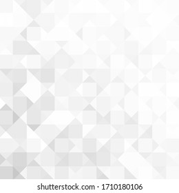 Abstract gray white background with mesh of rhombus or squares. Mosaic. Geometric template.