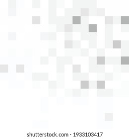 Abstract gray white background with mesh of squares.pixel stye.