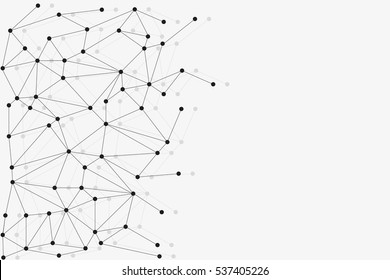 Abstract gray white background with mesh of lines and dots for your amazing design.