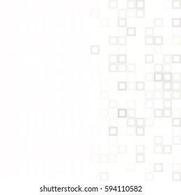 Abstract gray white background with mesh of squares. Mosaic style. Geometric template. Cells.