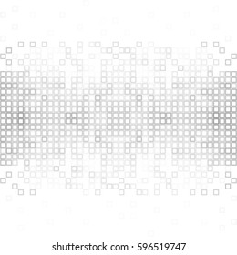 Abstract gray white background with mesh of squares. Mosaic style. Geometric template. Cells.