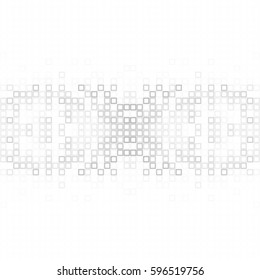 Abstract gray white background with mesh of squares. Mosaic style. Geometric template. Cells.